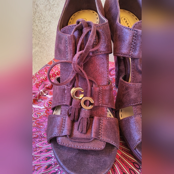 GORGEOUS Coach Teagan Leather Shimmer Heels- Like New - Picture 10 of 11